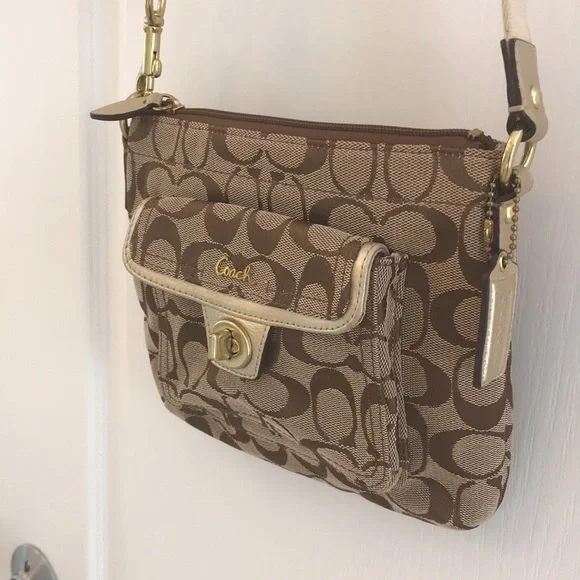 Coach Brown / Tan Signature Crossbody Bag - Picture 5 of 13